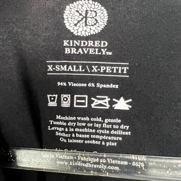 Kindred Bravely Black Davy Short Sleeve Nursing Maternity Top Womens XS Lounge - Picture 5 of 7